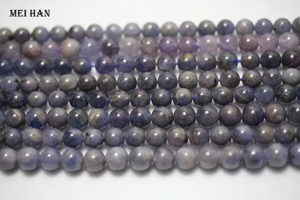 Meihan(1 прядь/комплект) натуральный 6,5-7 мм танзанит фиолетовый Редкие Гладкие Круглые бусины камень для ювелирных изделий