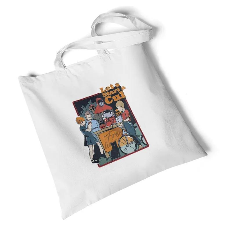 Focal20 уличная Экологичная Женская Холщовая Сумка с принтом дьявола, повседневные сумки для покупок, студенческие сумочки, оригинальные сумки через плечо