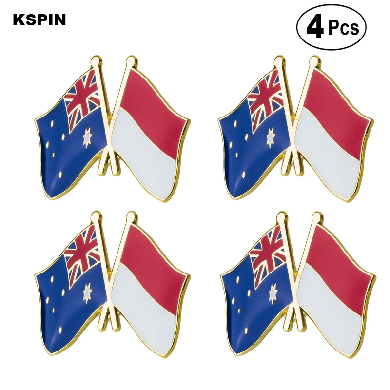 

Australia Indonesia Friendship Flag Pin Lapel Pin Badge Brooch Icons 4pcs