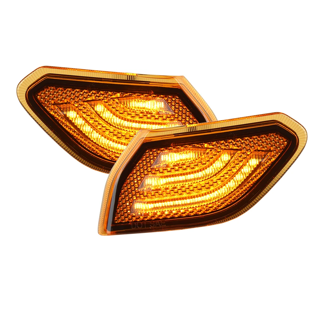 For 2018 2019 Jeep Wrangler JL Signal Lamp Front Fender Flares Lamps Amber Lens Plug and Play LED Side Maker Lights | Автомобили и