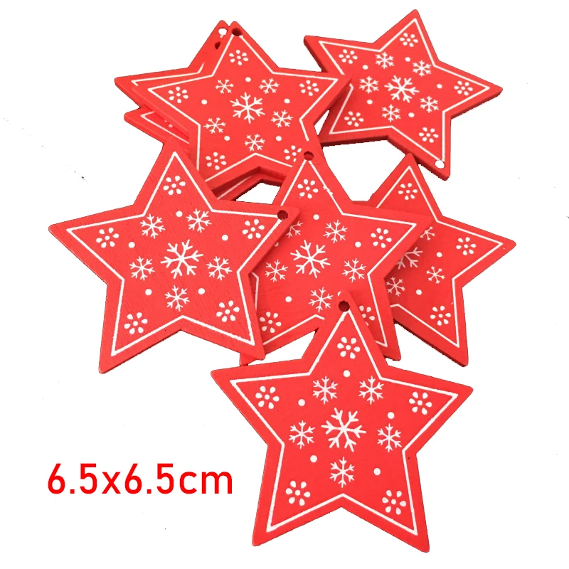 32 10 шт Новогодняя натуральная Деревянная Рождественская елка орнамент деревянные подвесные Подвески Подарки с изображением снежного лося рождественские украшения adornos de navidad - Цвет: 32