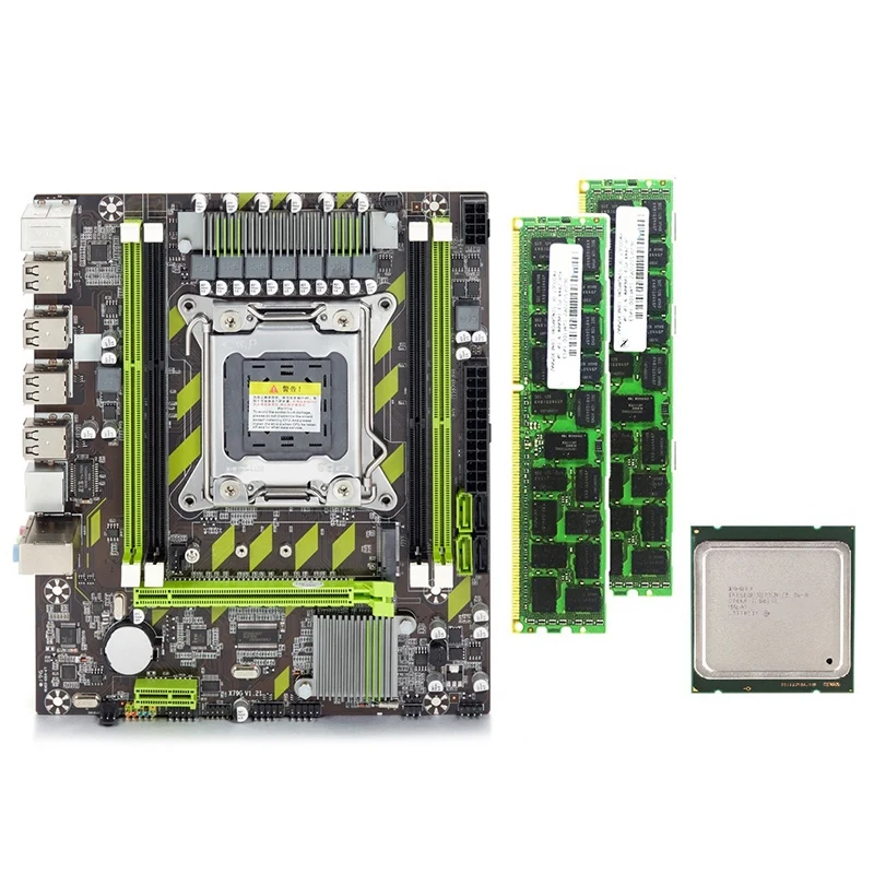 X79G материнская плата набор с LGA2011 Combos Xeon E5 2640 CPU 2 шт. x 8 ГБ = 16 Гб памяти DDR3 RAM 1600 МГц PC3