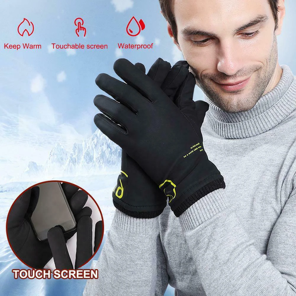 Осень зима мужские перчатки одноцветные с буквенным принтом Теплые наручные длина модные повседневные перчатки варежки