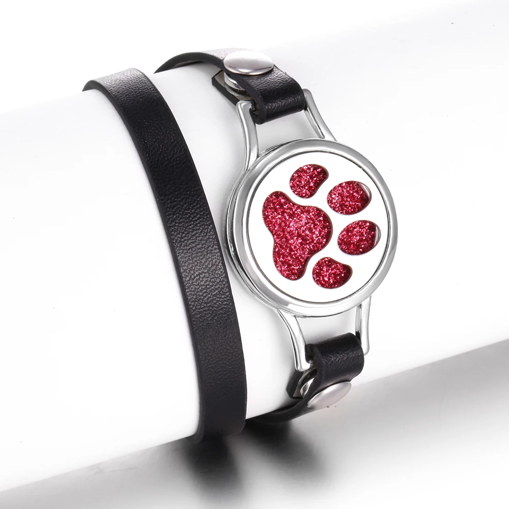New Aroma Diffuser Bracelet Aromatherapy Essential Oil Diffuser Locket Bracelets Adjustable Genuine Leather Wrap Bracelet Women - Image 4