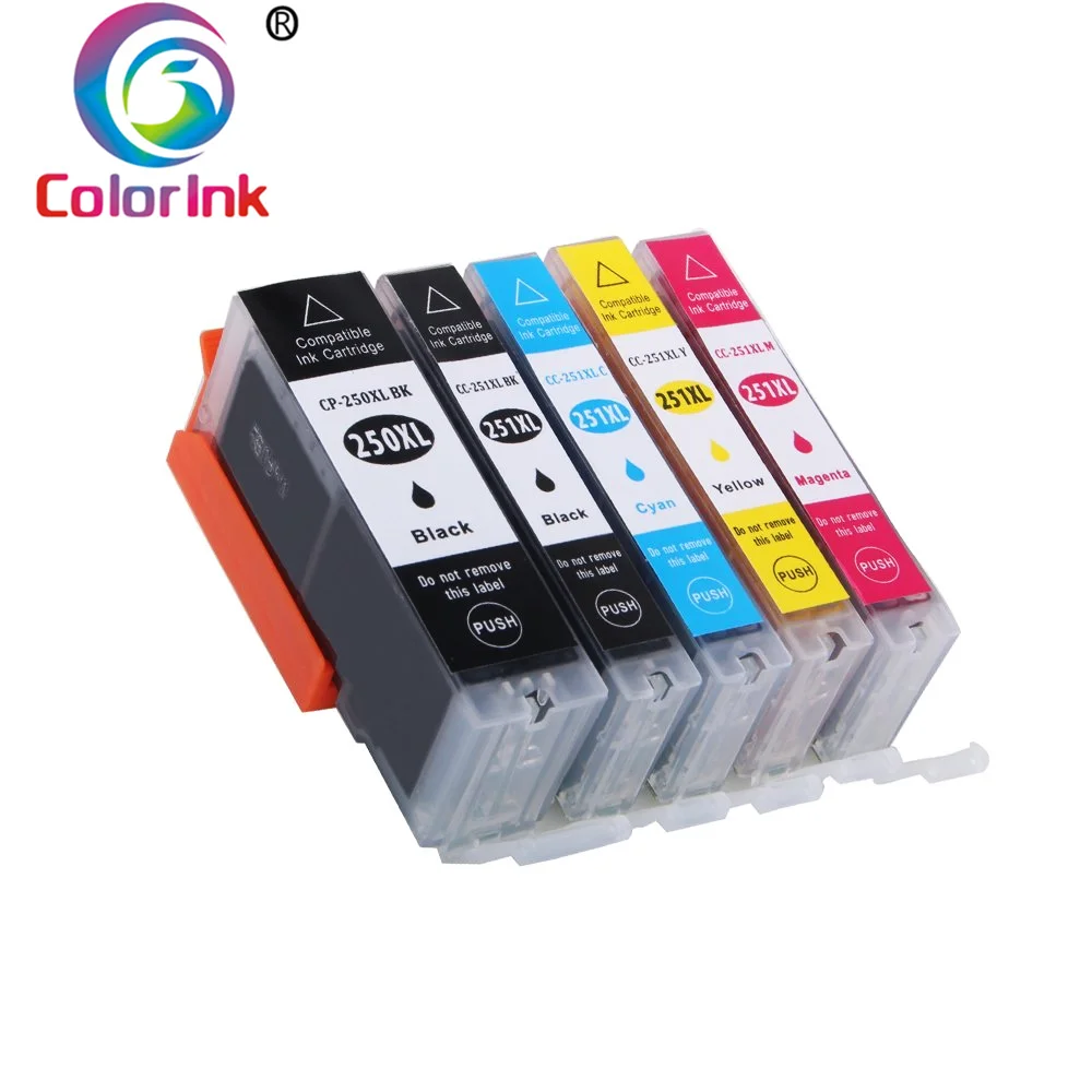 5 Pack Цвет чернил упаковка из 10 шт. 250XL 250 251 чернильный картридж для принтера Canon pgi250xl cli251xl MX922 IX6820 MG5420 MG5422 MG5520 картридж с чернилами для принтера - Цвет: 5 Pack