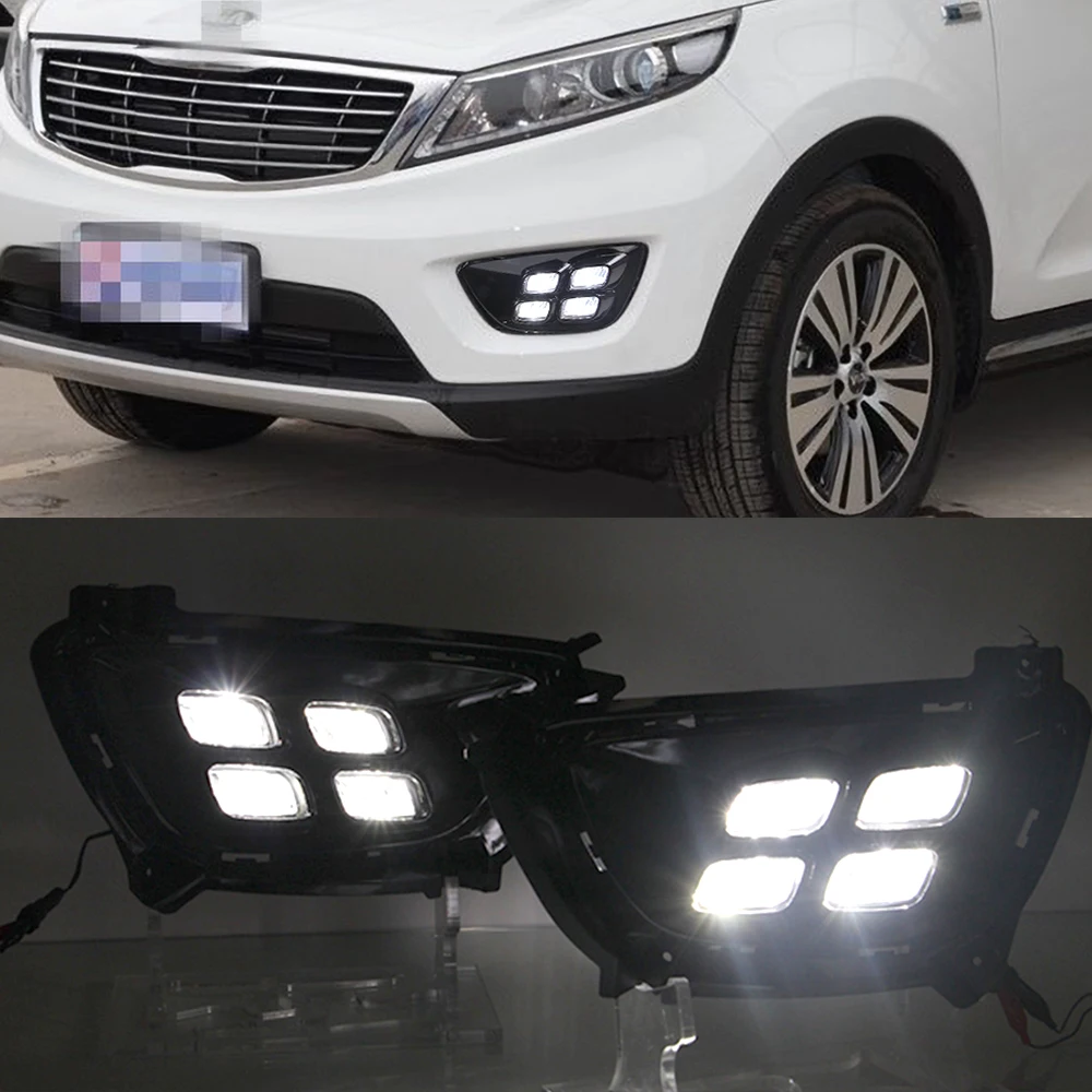 Автомобильная проблесковая 1 пара 12V ABS светодиодный для KIA Sportage R 2014 2015 DRL
