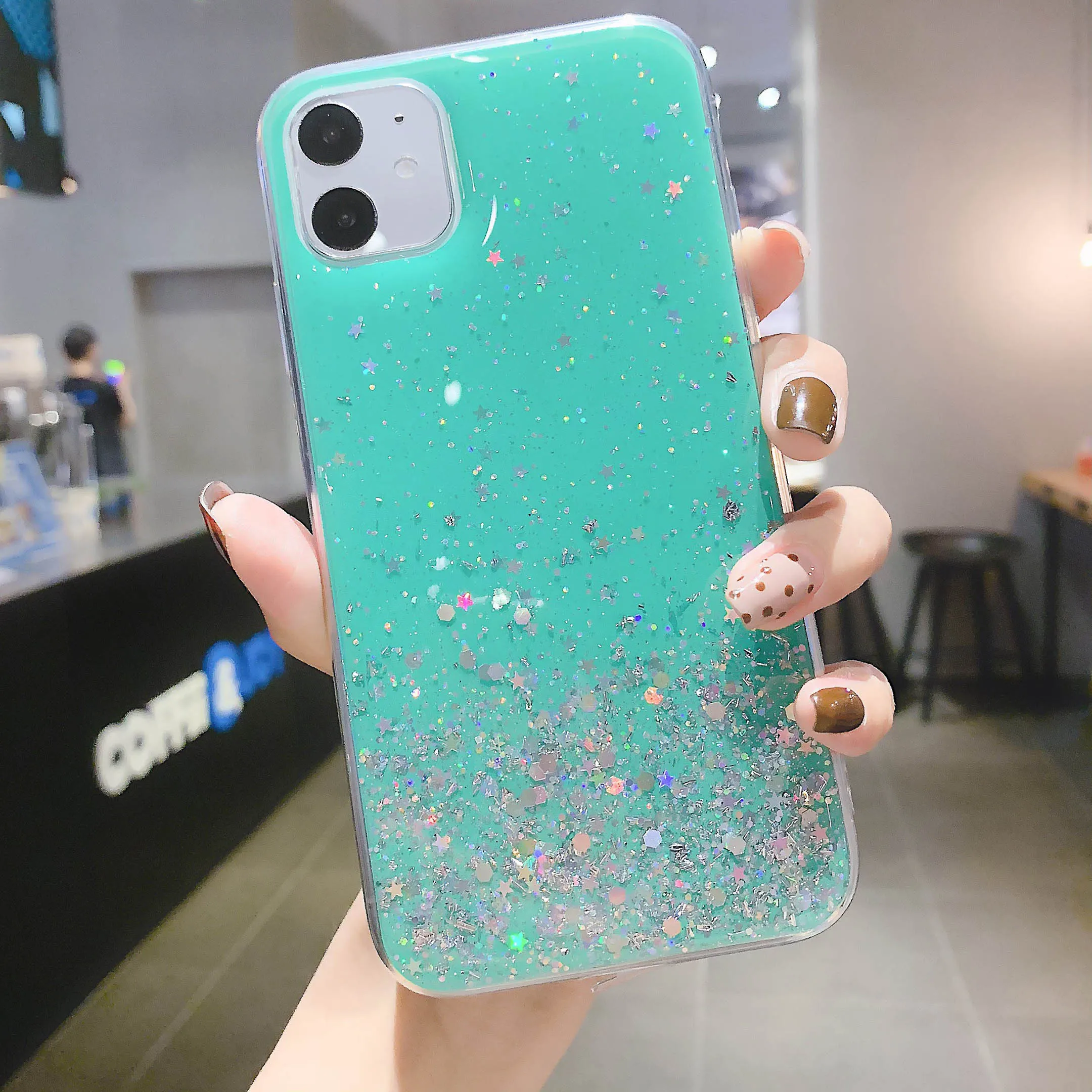 Чехол для телефона с серебряной фольгой и звездой iPhone 11 11Pro 2019 Чехлы мягкие