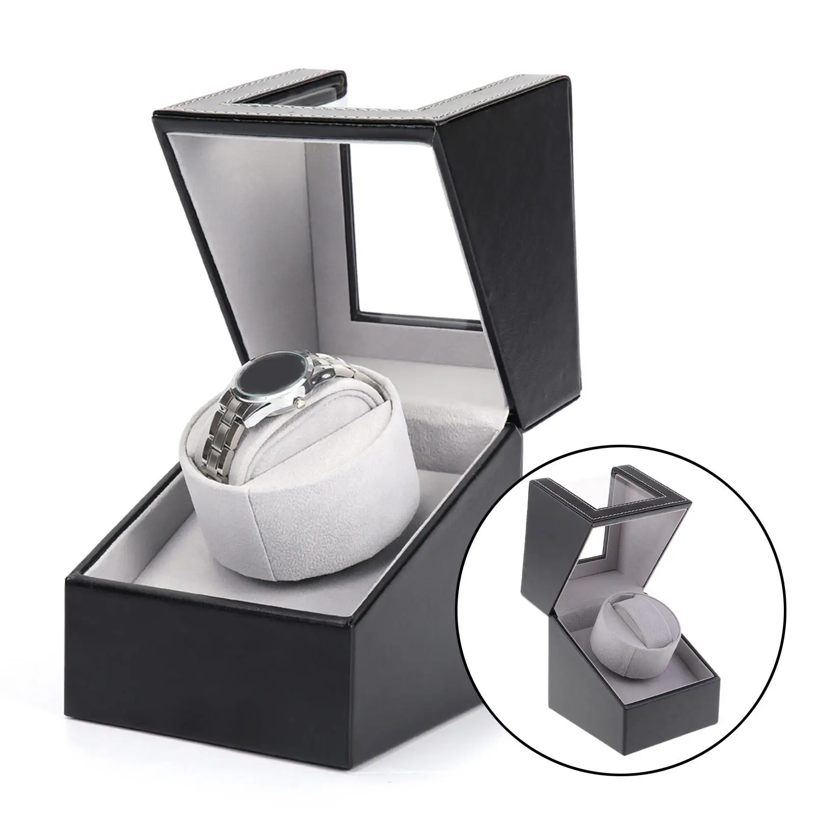 

Battery Powered Automatic Watch Winder Display Organizer with Quiet Motor Jewelry Storage for Mechanical Watch Lady Man Gifts