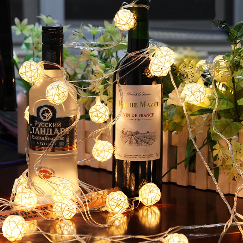 

1.2m/2.5m/5m 10/20/40 LEDs String Light Ball Holiday Lighting For Christmas Ramadan Wedding Party Lanterns Decoration