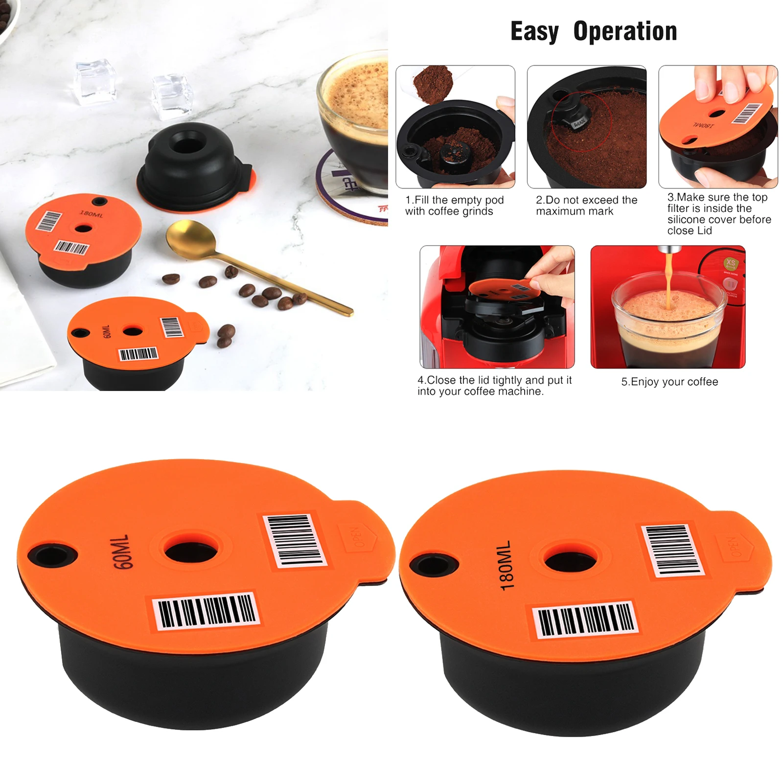 Reusable Pp Coffee Capsule Pod W 