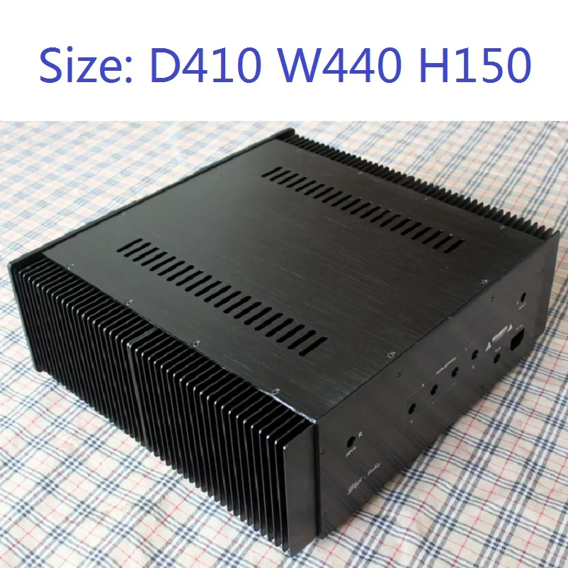 Size D410 W440 H150 DAC Amplifier Case Aluminum Chassis Power Supply DIY Box Preamp Amp Headphone Home Audio Enclosure WA30