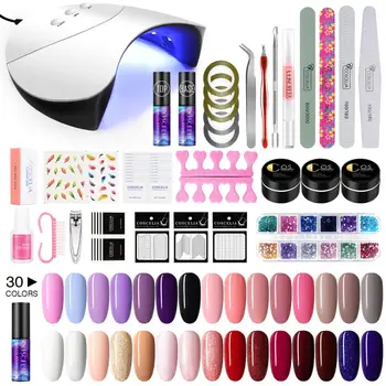 

COSCELIA Manicure Set With UV Led Nail Lamp Dryer 30/20/18 Color UV Gel Nail Polish Kit All For Machine Kit Nail Tools Set