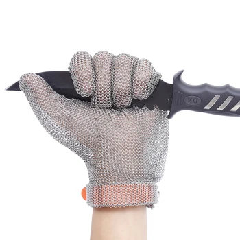 

Plastic Belt Stainless Steel Mesh Glove Cut Resistant Protective Gloves Anti-Cutting Glove for Kitchen Workplace Working Safety