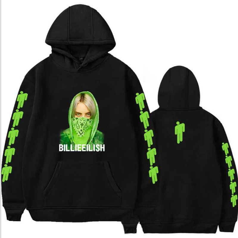 Худи Billie Eilish, забавная Толстовка KPOP, пуловер с капюшоном для женщин и мужчин, худи большого размера, уличная толстовка, одежда в стиле хип-хоп - Цвет: 019