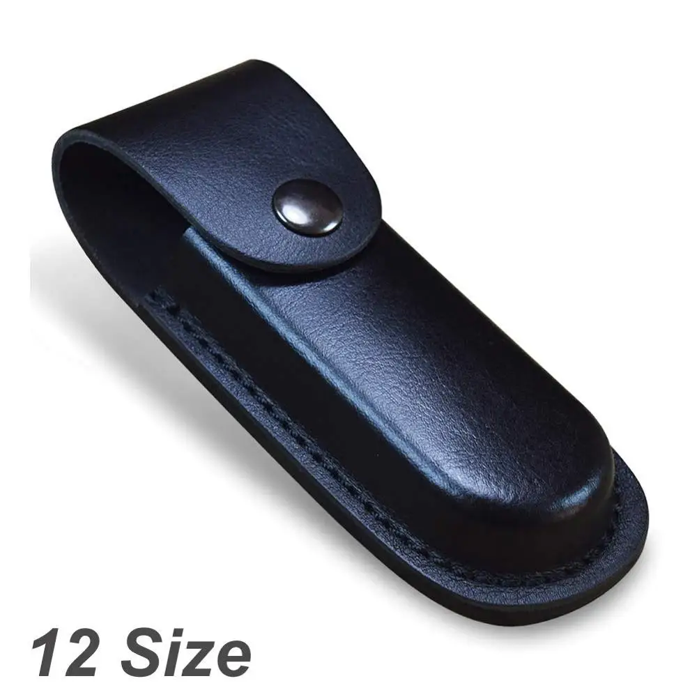 Складной нож кобура кожаный чехол для ножей сумки для инструментов плоскогубцы карманные ножны для ножа 12 размер Высокое качество Черный - Цвет: 3.7X1.06X0.6 inch