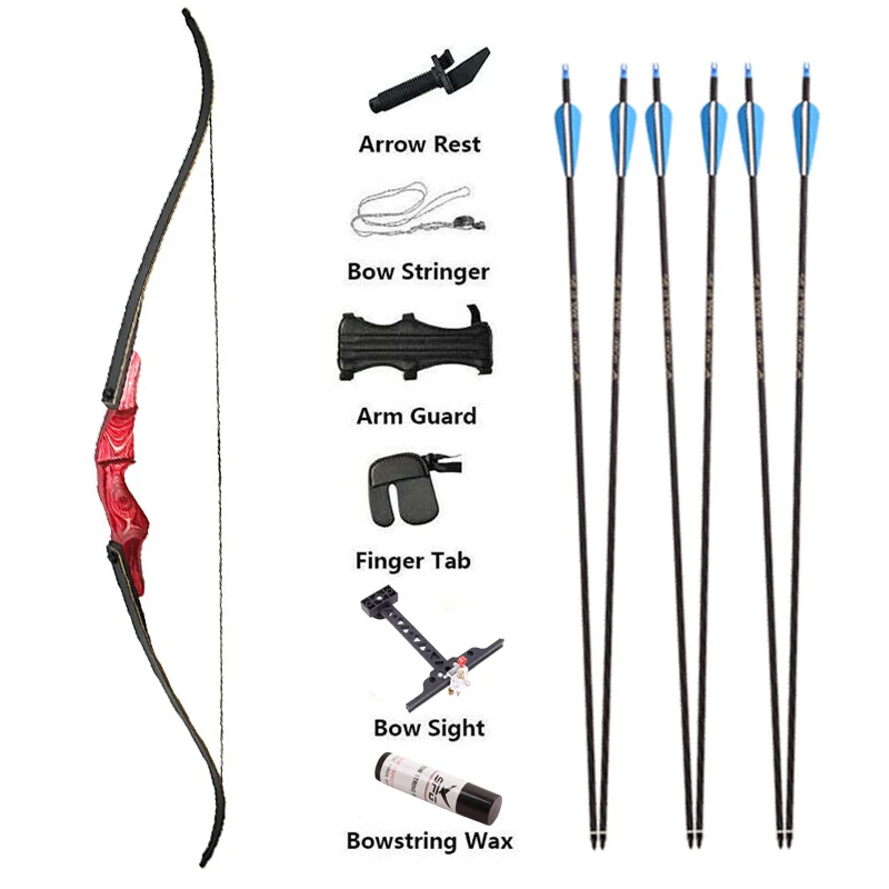 2060PoundsRecurveBowOutdoorHuntingBowAdultArcherySportsShootingBowTwoColors