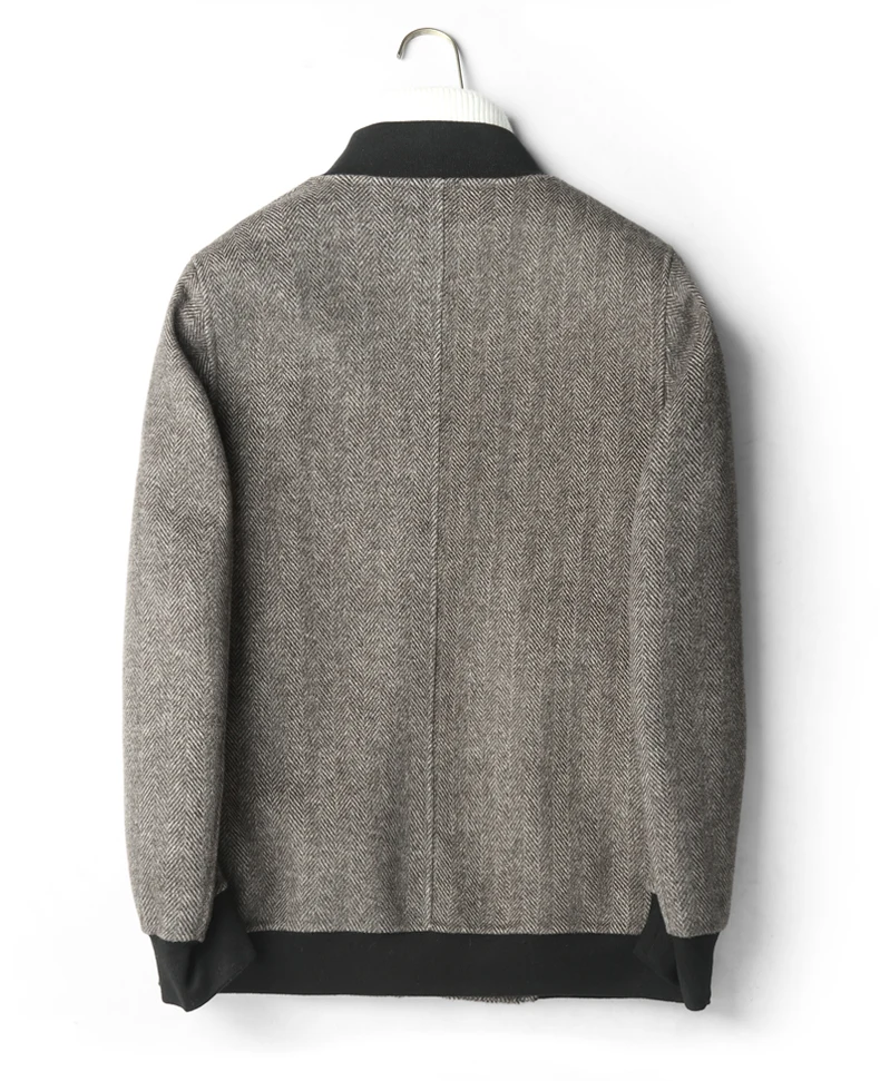 

Autumn Winter Double Sided Wool Coat Warm Real Wool Baseball Jacket 2020 Top Qulality Abrigo Hombre D-04-1951 MF634