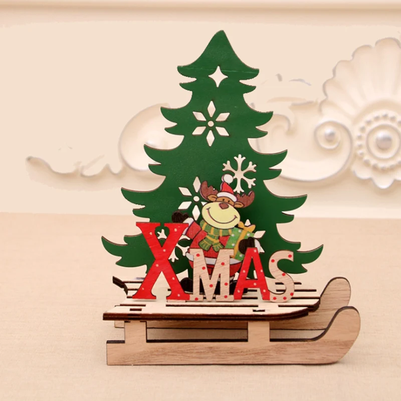 3 шт Деревянные Подвески в форме рождественской елки DIY Санта Клаус/Снеговик Рождественская елка олень украшения для рождественской вечеринки детский подарок