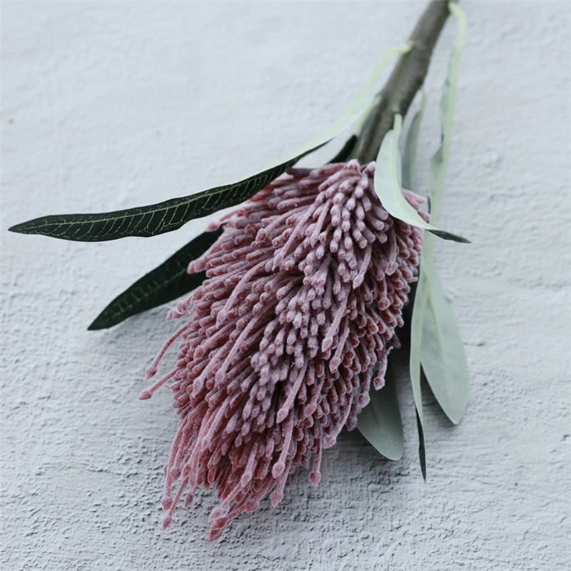 63 см длинные Искусственные цветы цикас ветка искусственная Австралия банксия дерево пластик гиацинт цветок для домашнего офиса качество украшения