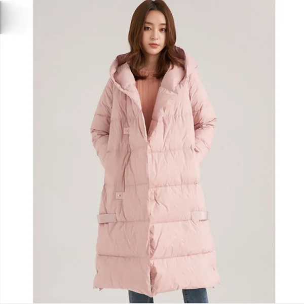 color same as pictur 90% белый пуховик с капюшоном Новое Женское плотное теплое длинное зимнее пальто женское корейское Женское пальто Зимняя верхняя одежда водонепроницаемая - Цвет: color same as pictur