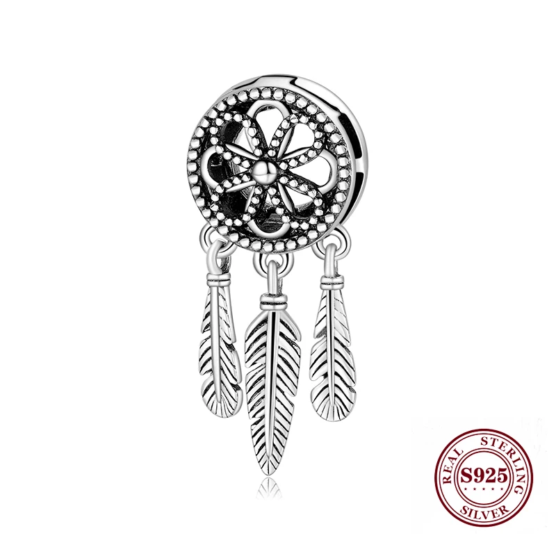 

Real 925 Sterling Silver Dreamcatcher Beads Clips Fit Original Reflexions Bracelet Jewelry DIY Making