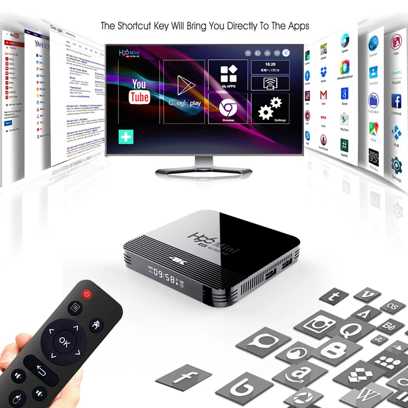 Android tv Box 9,0 H96 Mini H8 RK3228A 2,4G/5G двойной wifi медиаплеер BT4.0 1 ГБ 8 ГБ 2 Гб 16 Гб Смарт ТВ приставка телеприставка