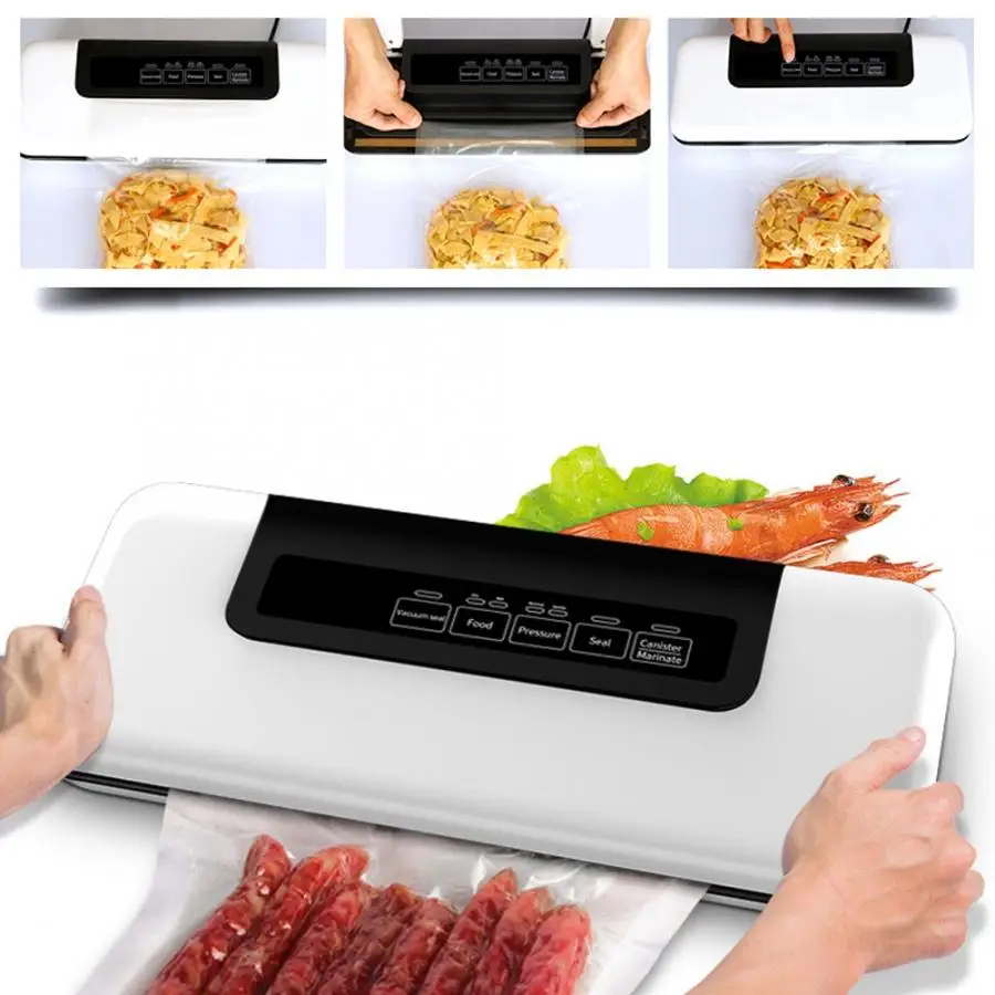 

Automatic Vacuum Sealer Packer Vacuum Air Sealing Packing Machine For Food Preservation Dry&Wet Soft Food with 10pcs Vacuum Bags