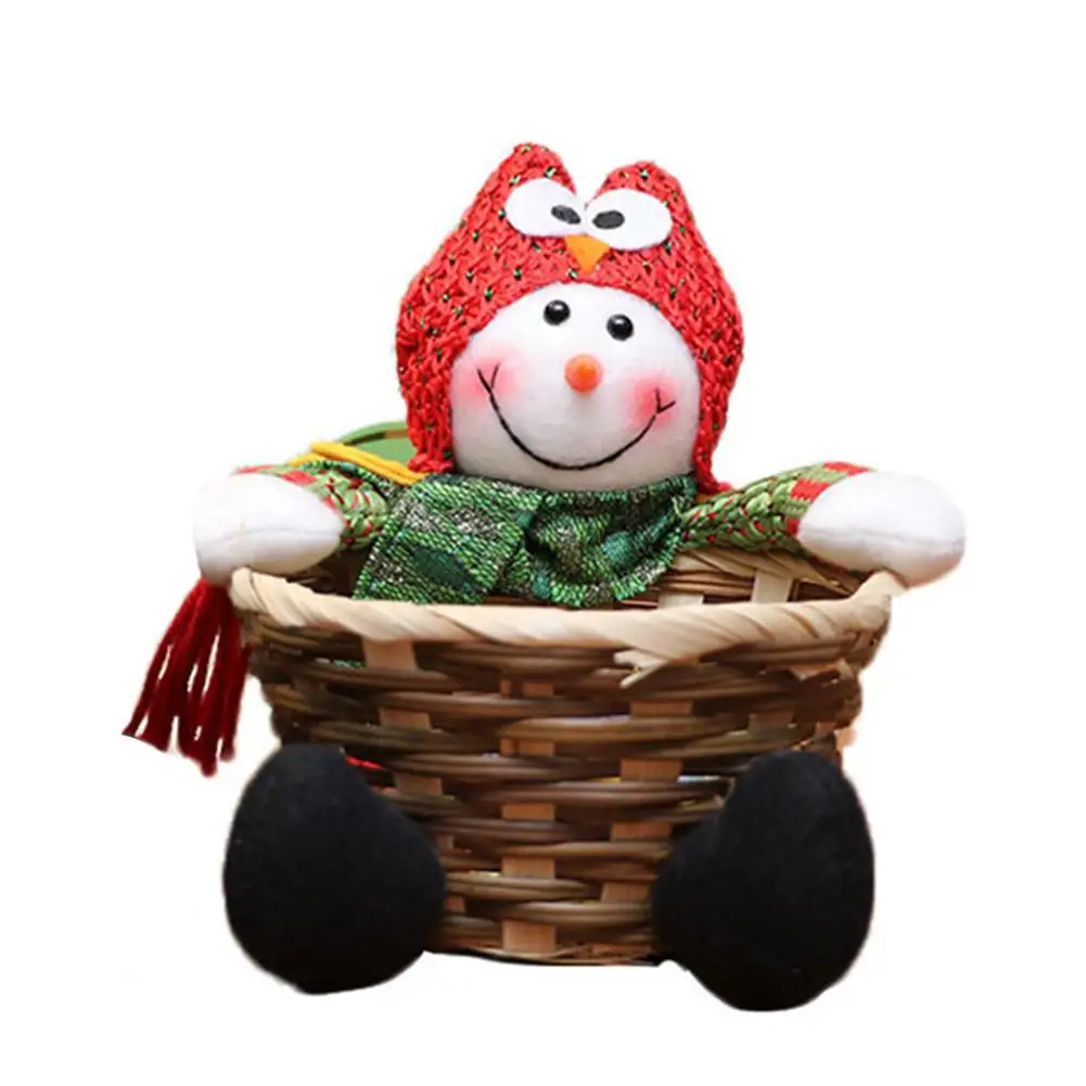 B Christmas Candy Storage Basket Christmas Santa Claus Decoration Christmas Party Gift Holder Fruits for Home Party Decoration - Цвет: B