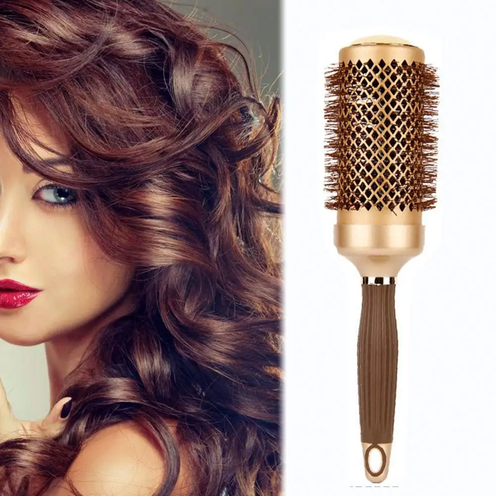 

Hot Women Hair Scalp Massage Comb Aluminum Round Curler Hairbrush Wet Curly Hair Brush for Home Salon Hairdressing Styling Tools