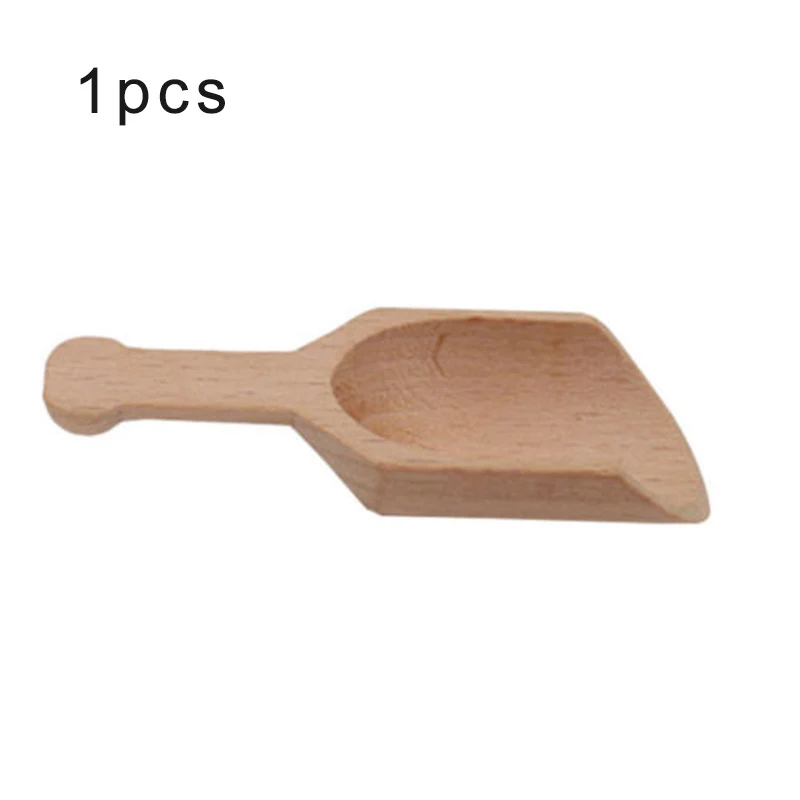 1pcs flat 10 шт., деревянная кухонная травяная пудра, рисовая специя, соль, сахар, ложка для муки, совок, инструменты для приготовления пищи, кухонная ложка cozinha cocina - Цвет: 1pcs flat