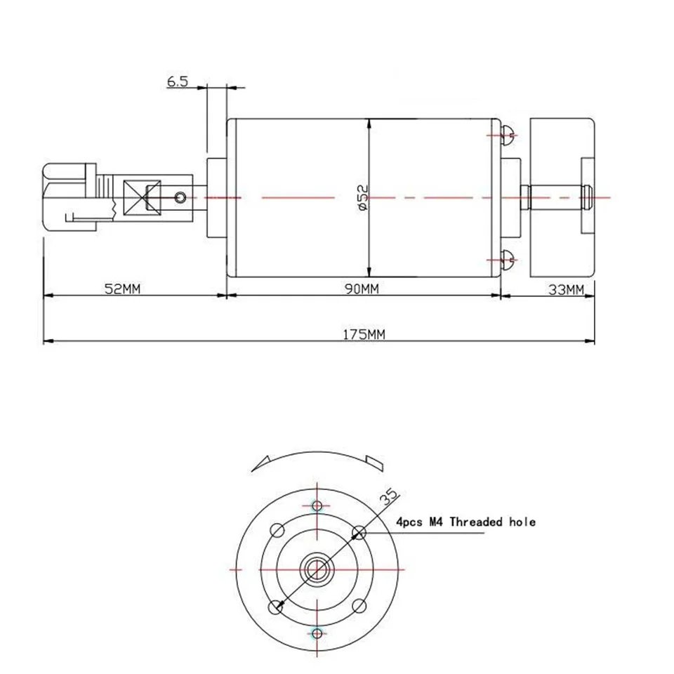 С воздушным охлаждением 0.3kw DC шпиндель двигателя инструменты ER1152MM кронштейн зажим с цангой для фрезерного станка с ЧПУ шпиндель