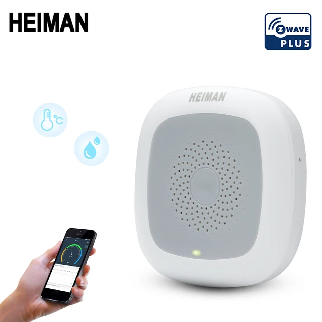 $25.59 HEIMAN smart Zwave Temperature Humidity Z-wave detector Z wave heat sensor home thermometer EU 868MHz fire alarm