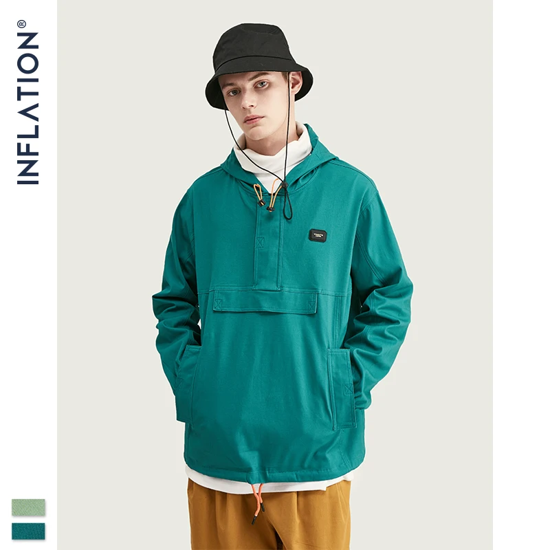 

INFLATION Men Pullover Hooded Coats 2019 Autumn New Arrival Streetwear Jacket Hip Hop Pullover Autumn Men Jacket 9703W