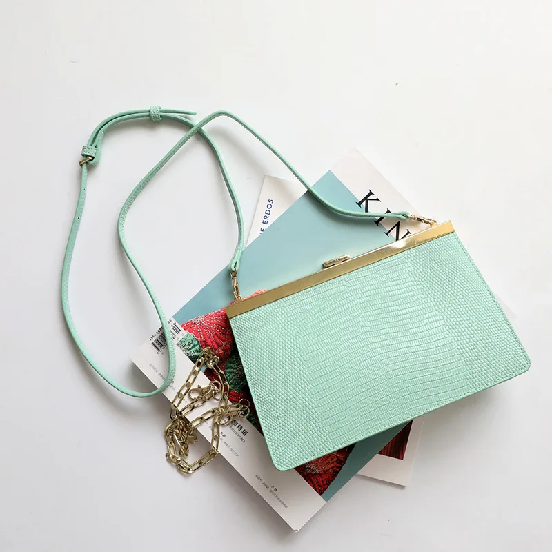 Genuine Leather chain bag clasp women shoulder bag portable envelope bag small square handbag GN-SB-tkxfst
