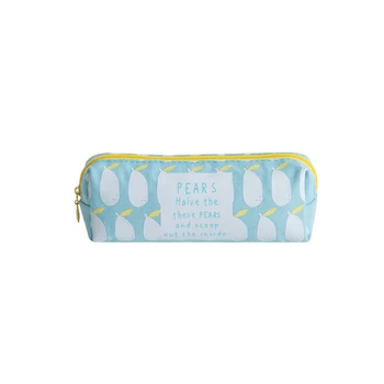 

1PC Simple Canvas Fruit Pencil Case Student Stationery Octagonal Zipper Storage Bag Large Capacity Pencil Case Coin Purse