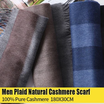 

100% Pure Cashmere Scarf for Men Plaid Scarf Cashmere Luxury Winter Warm Long Cashmere Winter Scarves for Men Winter Accessories