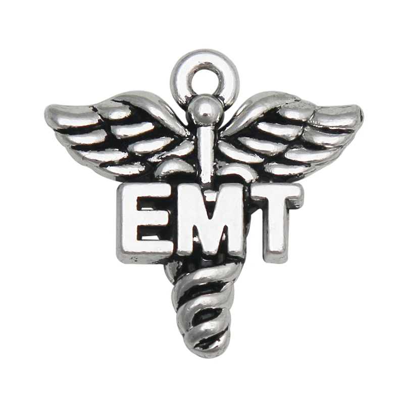 Модные милые изысканные амулеты подвески из античного серебряного сплава EMT амулеты экстренные медицинские амулеты в подарок для врача 50 шт