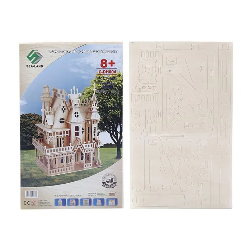 Деревянная фантазия вилла 3D головоломка DIY миниатюрное здание кукольный домик Модели для взрослых