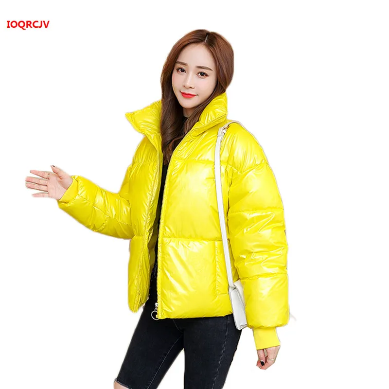 Зимняя Глянцевая пуховая парка Женская водонепроницаемая куртка большого размера свободная зимняя теплая Толстая Парка женская хлопковая куртка Верхняя одежда 1209