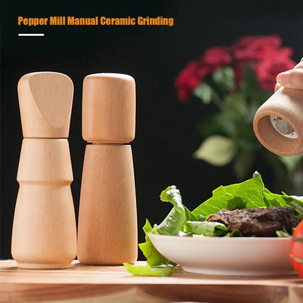 

Wooden Pepper Salt Abrader Mill Manual Ceramic Grinding Pepper Mill Adjustable Coarseness Fine To Coarse