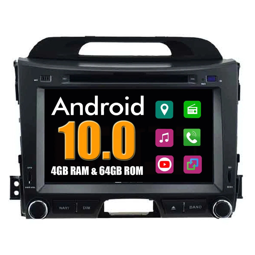 Автомагнитола для Kia Sportage R 2010 2011 2012 2013 Android 2014 с радио DVD GPS навигацией СБ Navi