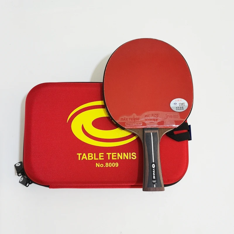 Carbon Fiber Table Tennis Racket Double Pimples-in Rubber Ping Pong Paddle Bat 