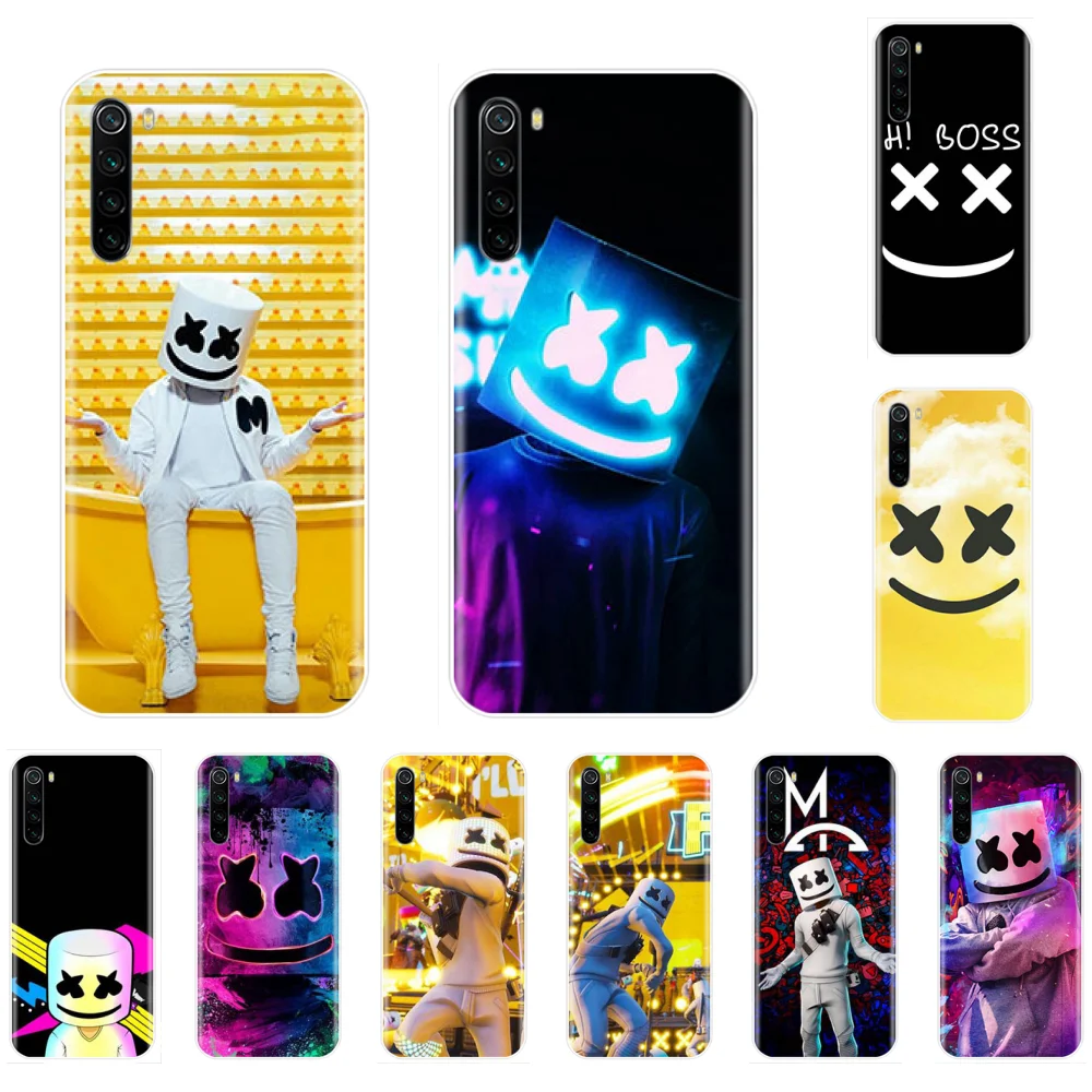 DJ Marshmello Doctom черный мягкий чехол для телефона из ТПУ Xiaomi Redmi 4x5 plus 6A 7 7A 8 mi8 8lite 9 note 4 5