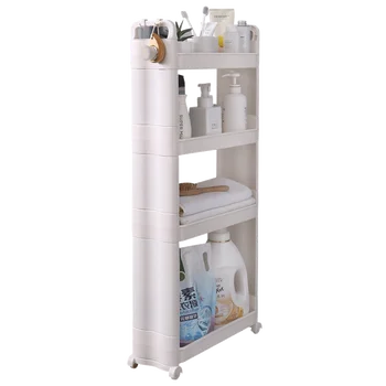 

Clamping rack bathroom gap storage rack kitchen refrigerator bathroom storage cabinet floor mobile rack