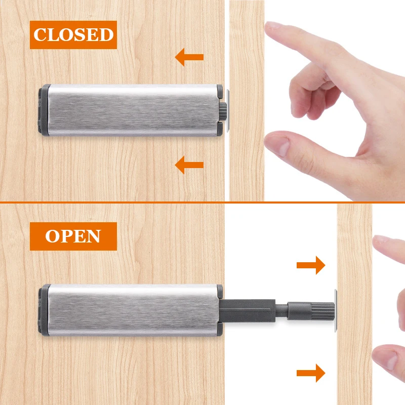 Magnetic Cabinet Catches 10PCS Stainless Steel Push to Open Damper Buffer Invisible
