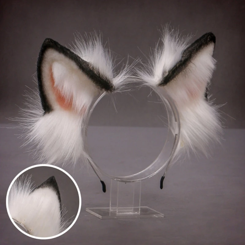 Argola de cabelo de orelha de gato de Halloween - acessórios de cabelo de  orelha de animal de pelúcia fofa - fantasia de cosplay adereços para fotos