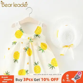 

Bear Leader Baby Girl Dresses 2020 Newborn Toddler Sundress Girls Summer Kids Princess Dresses + Hats 2PCS Clothing Set Sunsuit