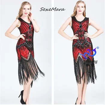 

Summer Vintage Fashion Women Tassel Maxi Dress 2020 Casual V-neck Patchwork Slim Party Dress