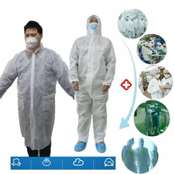 

Disposable Hazmat Suit Anti-spittle Protection Clothing Safety Coverall