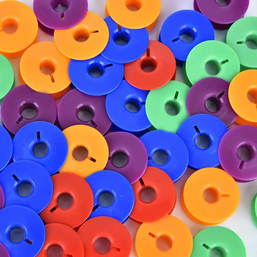 100 шт многоцветные пластиковые катушки пустая катушка промышленные плоские детали швейной машины швейные принадлежности